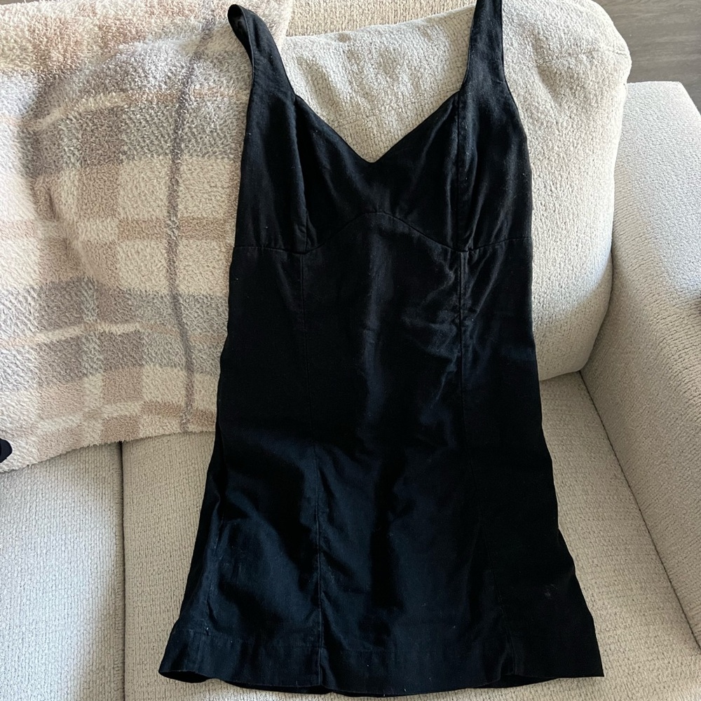Abercrombie Corset Seamed Linen-Blend Mini
